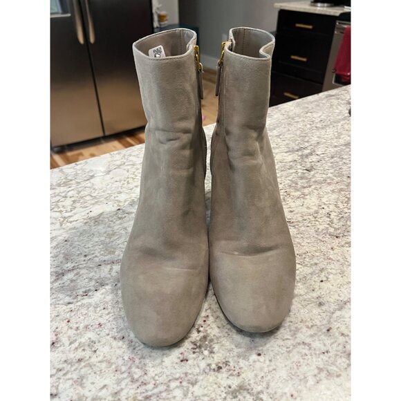 Tory Burch BROOKE BOOTIE Suede Dust Storm Taupe Boots Grey - Size 9.5 - Picture 4 of 8